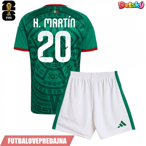 Lacne Dětský Futbalové dres Mexiko Henry Martin #20 MS 2026 Krátky Rukáv - Domáci (+ trenírky)